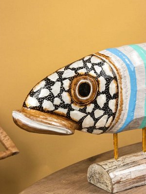 Сувенир на подставке «Рыбина», 101x12.5x40 см, дерево, разноцветный