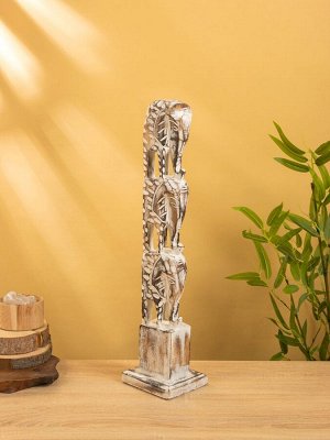 Сувенир «Статуя Слонов», 13x12x58 см, дерево