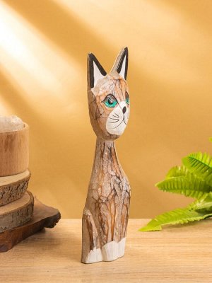 Сувенир интерьерный «Кошачья семья», набор 3 шт., h=30 см, h=25 см, h=20 см, дерево, белый