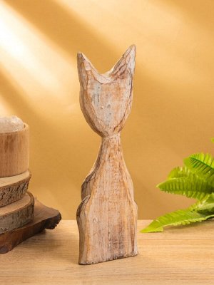Сувенир интерьерный «Кошачья семья», набор 3 шт., h=30 см, h=25 см, h=20 см, дерево, белый