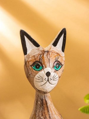 Сувенир интерьерный «Кошачья семья», набор 3 шт., h=30 см, h=25 см, h=20 см, дерево, белый