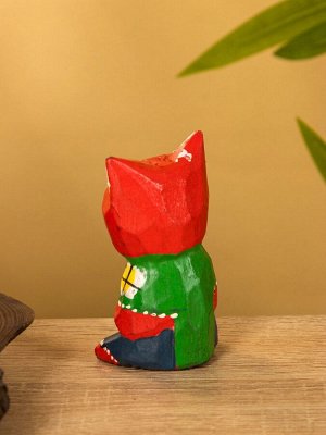 Сувенир интерьерный «Котики», 5x5x8 см, дерево, красный