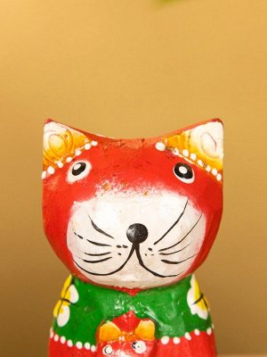 Сувенир интерьерный «Котики», 5x5x8 см, дерево, красный