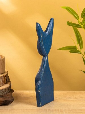 Сувенир интерьерный «Кошачья семья», набор 3 шт., h=30 см, h=25 см, h=20 см, дерево, синий