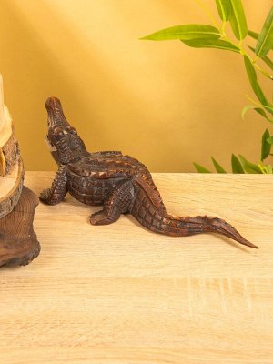 Сувенир «Аллигатор», 30x10x6 см, дерево Суар, коричневый