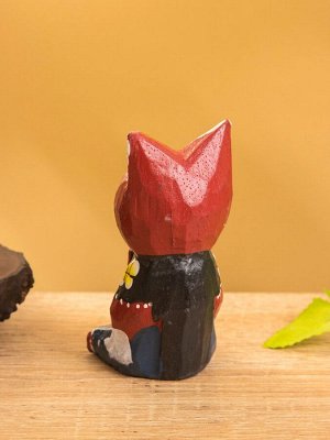 Сувенир интерьерный «Котики», 5x5x8 см, дерево, бордовый
