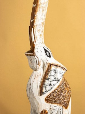 Сувенир «Слон», 28x17x200 см, дерево, белый