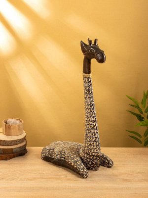 Сувенир «Жираф», 28x17x60 см, дерево, бежево-коричневый