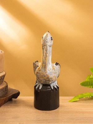 Сувенир интерьерный «Пеликан», 7x7x20 см, дерево, белый с золотом