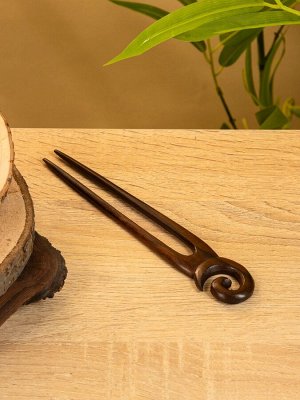 Шпилька для волос китайская, 18x3 см, дерево Соно, тёмно-коричневая
