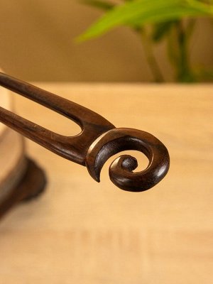 Шпилька для волос китайская, 18x3 см, дерево Соно, тёмно-коричневая