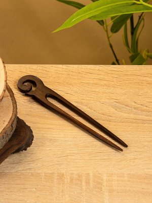 Шпилька для волос китайская, 18x3 см, дерево Соно, тёмно-коричневая