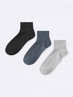 GU Ribbed Color Ankle Socks 3P – Ребристые носки длиной выше щиколотки, 3 пары