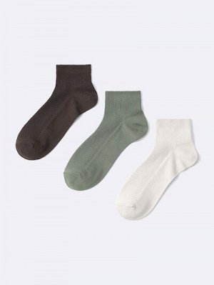 GU Ribbed Color Ankle Socks 3P – Ребристые носки длиной выше щиколотки, 3 пары