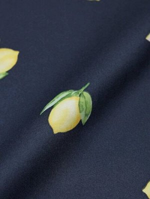 GU Satin Pajamas (Short Sleeve & Shorts) Lemon – Атласная пижама с коротким рукавом и шортами