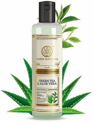 Khadi Natural Кондиционер для волос "Зеленый чай + Алоэвера" 210мл