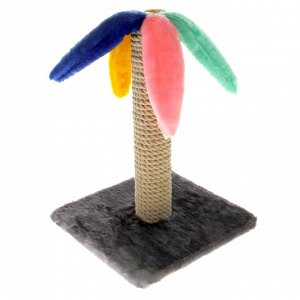 Когтеточка «Пальма», искусственный мех, микс цветов, 31 х 31 х 45 см