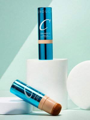 Enough Увлажняющая тональная основа-стик с кистью / Collagen 3X Moisture Stick Foundation #21N, прозрачный бежевый, 14 г