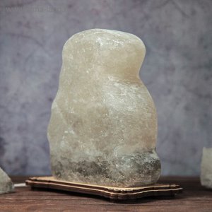 Соляной светильник "Мешок Рублей", фигурный, 18 х 18 х 10 см, деревянный декор, цельный кристалл