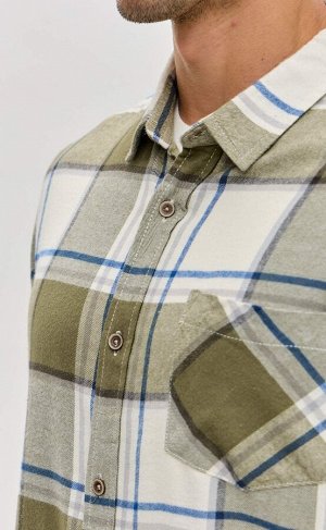 Рубашка Описание: Рубашка F521-0460 beige-blue. Цвет: хаки,  молочный. Состав: 100% хлопок. Бренд: Fine Joyce. Страна: РОССИЯ. Пол: муж. Уход за изделием: Стирка 30