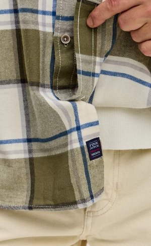 Рубашка Описание: Рубашка F521-0460 beige-blue. Цвет: хаки,  молочный. Состав: 100% хлопок. Бренд: Fine Joyce. Страна: РОССИЯ. Пол: муж. Уход за изделием: Стирка 30