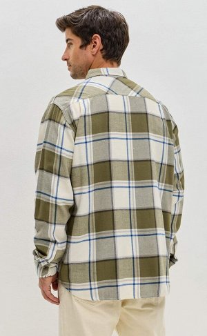Рубашка Описание: Рубашка F521-0460 beige-blue. Цвет: хаки,  молочный. Состав: 100% хлопок. Бренд: Fine Joyce. Страна: РОССИЯ. Пол: муж. Уход за изделием: Стирка 30