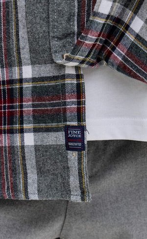 Рубашка Описание: Рубашка F521-0460 beige-blue. Цвет: серый,  бордовый. Состав: 100% хлопок. Бренд: Fine Joyce. Страна: РОССИЯ. Пол: муж. Уход за изделием: Стирка 30