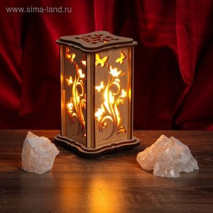 Соляной светильник "Бабочки" малый 15 x 10 см, деревянный декор