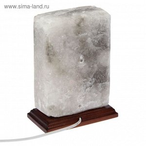 Светильник соляной электрический "Панно Париж" 3,3 кг, деревянный декор, цельный кристалл