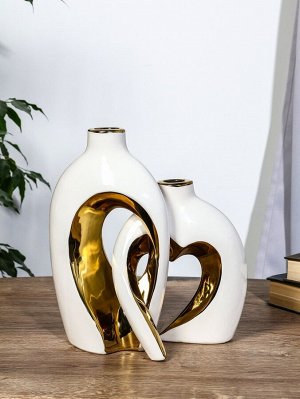 Ваза «Лари», набор 2 шт., 26x23 см, d=4 см, керамика, белая