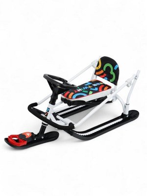 Снегокат «Twiny 2+», графичный, со спинкой, с родительской ручкой, TW2+/ГФ Nika