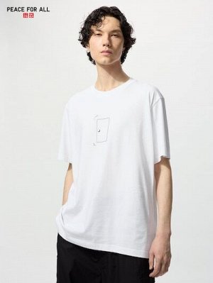 UNIQLO - футболка PEACE FOR ALL,  дизайн от Akamai - 00 WHITE