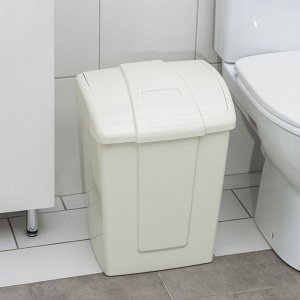 Контейнер для мусора, 23 л, с крышкой, пластик, серебристый, ФОРТЕ