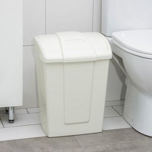 Контейнер для мусора, 23 л, с крышкой, пластик, серебристый, ФОРТЕ