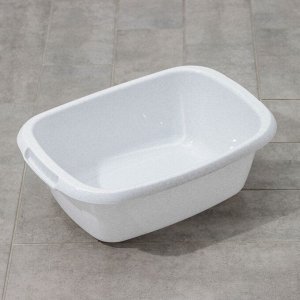 Таз, 11 л, овальный, с ручками, пластик, мрамор, ВОДОЛЕЙ