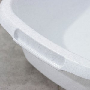 Таз, 11 л, овальный, с ручками, пластик, мрамор, ВОДОЛЕЙ