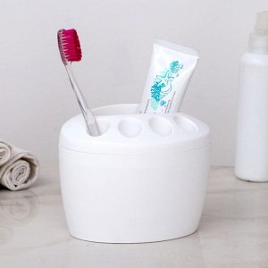 Подставка для зубных щеток, пластик, цвет ассорти, КАМЕЯ