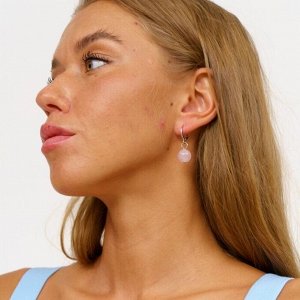 Серьги бижутерия висячие Розовый Кварц