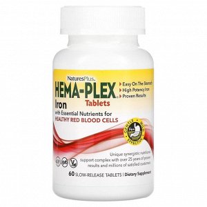 NaturesPlus, Hema-Plex, железо с незаменимыми питательными веществами для здоровых эритроцитов