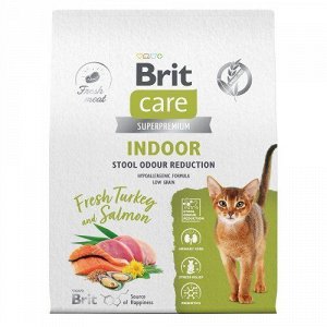 Brit Care д/кош Indoor Stool Odour Reduction умен.запах.фикал Индейка/Лосось 1,5кг