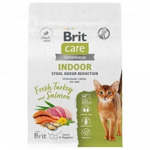 Brit Care д/кош Indoor Stool Odour Reduction умен.запах.фикал Индейка/Лосось 400гр