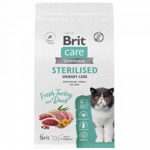 Brit Care д/кош Sterilised Urinary Care кастр/стерил проф.МКБ Индейка/Утка 1,5кг