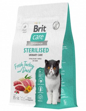 Brit Care д/кош Sterilised Urinary Care кастр/стерил проф.МКБ Индейка/Утка 400гр