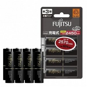 Аккумуляторы Fujitsu, AA (пальчиковый), 2450 mAh, японские х4шт