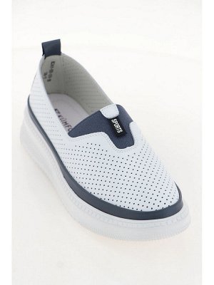 K241-EH-03-B, Слипоны, женские, нат.кожа, белый, иск.кожа, нат.кожа, вспененная резина