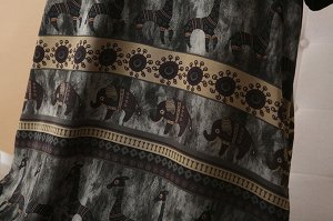 Поддельное платье-двойка с рисунком с короткими рукавами , черное