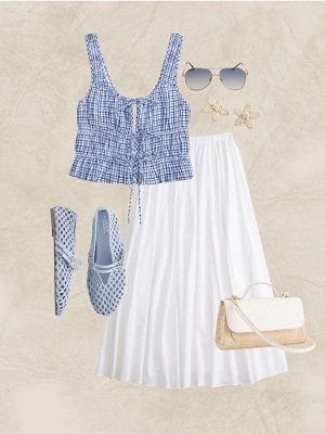 Синий - Топ с завязками спереди от Abercrombie & Fitch