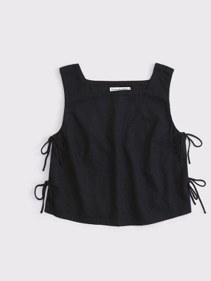 Черный - топ-футляр Abercrombie & Fitch с завязками по бокам