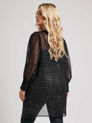Блузка Yours Curve London с металлизированной гофрированной манжетой