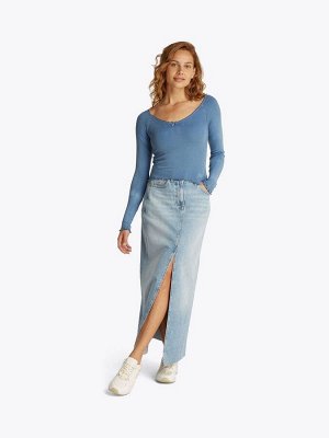 Футболка Tommy Jeans Slim с V-образным вырезом и длинным рукавом
